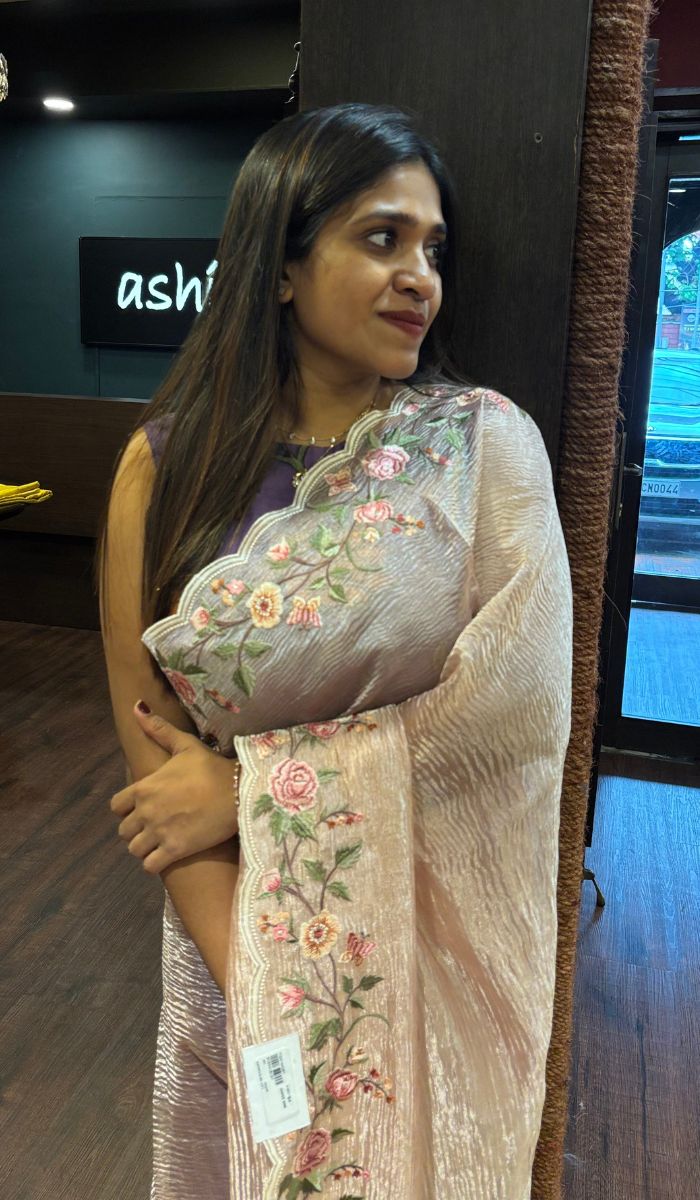 CRUSHED TISSUE SAREE 22052539