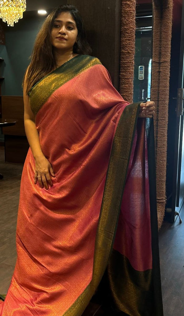 SEMI KANJI SILK SAREE YGU SA 12092421