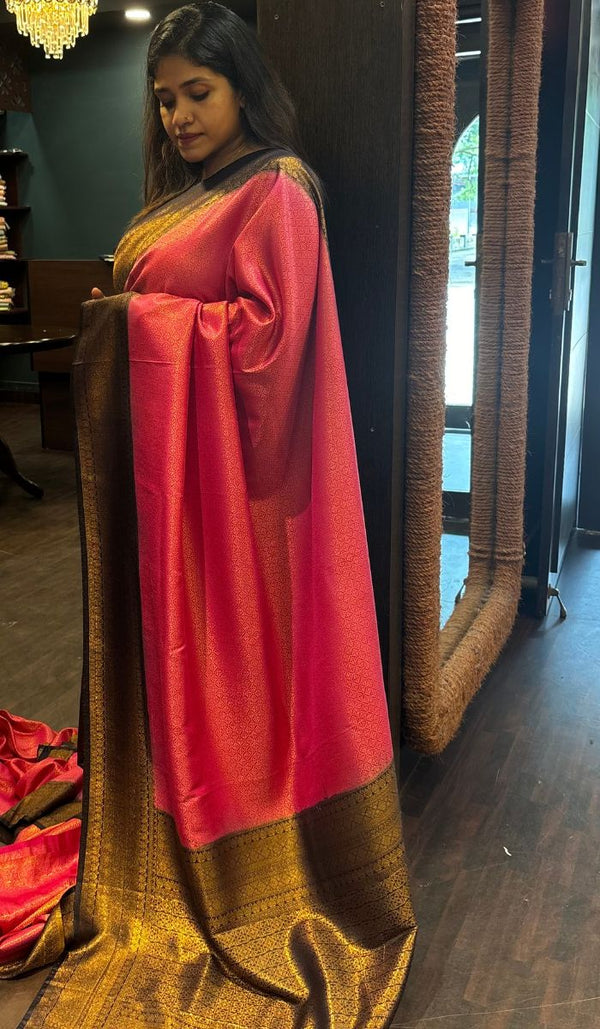 SEMI KANJI SILK SAREE YGU SA 12092427