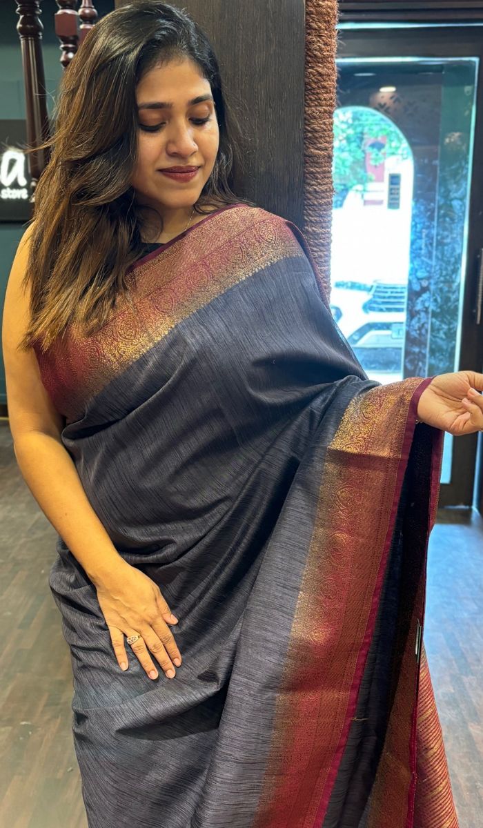 SEMI LINEN SAREE 160724170