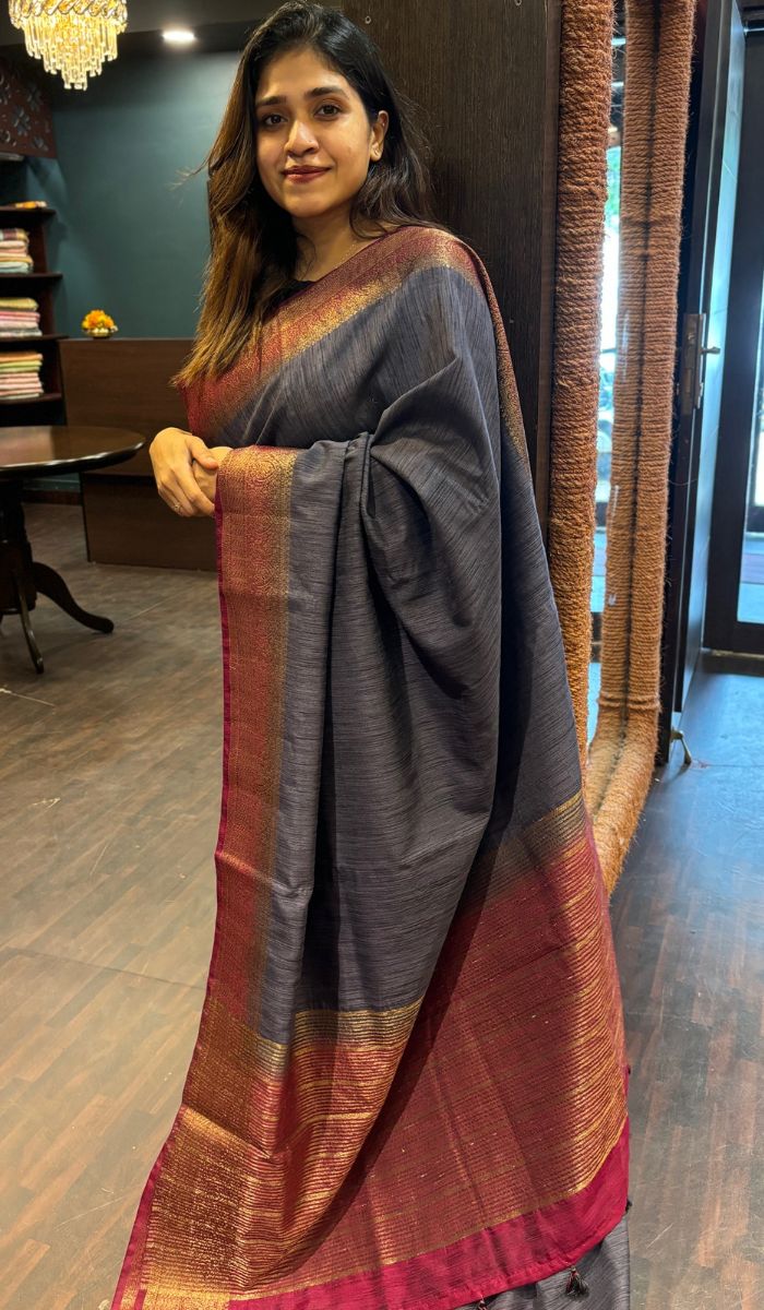 SEMI LINEN SAREE 160724170