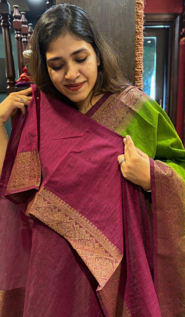 SEMI LINEN SAREE 160724171