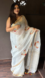 SEMI LINEN SAREE IHB SA 22082422