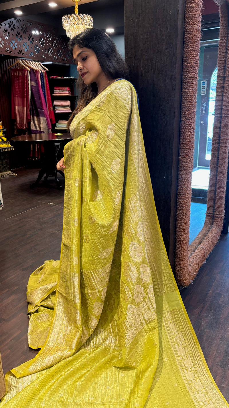 CRUSHED VISCOSE GEORGETTE SAREE YGU SA 16072494