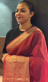 CRUSHED ORGANZA SAREE 1910261