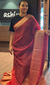 CRUSHED ORGANZA SAREE 1910261