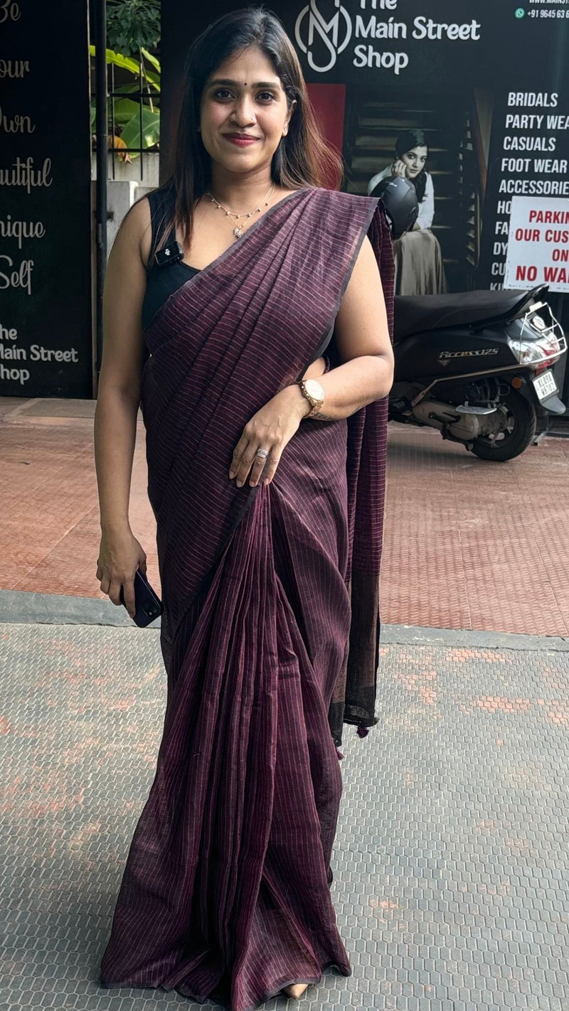 SEMI LINEN SAREE 06122426