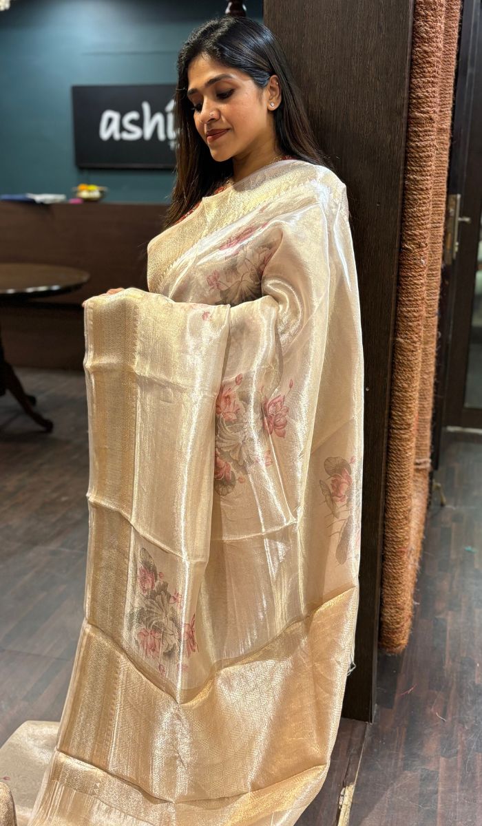 TISSUE LINEN SAREE 0801259