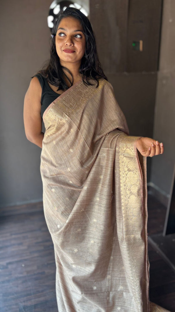 MOONGA TUSSAR SILK SAREE 31012514