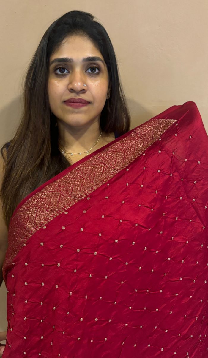 CHINIYA BANDHANI SILK SAREE 03012419