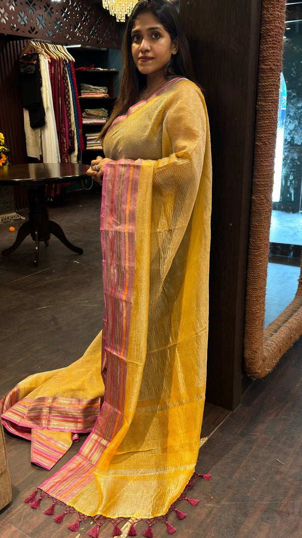 CRUSHED TISSUE SILK SAREE 1111249