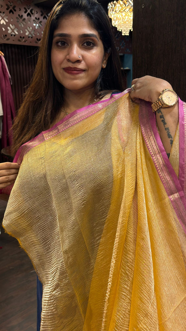 CRUSHED TISSUE SILK SAREE 1111249