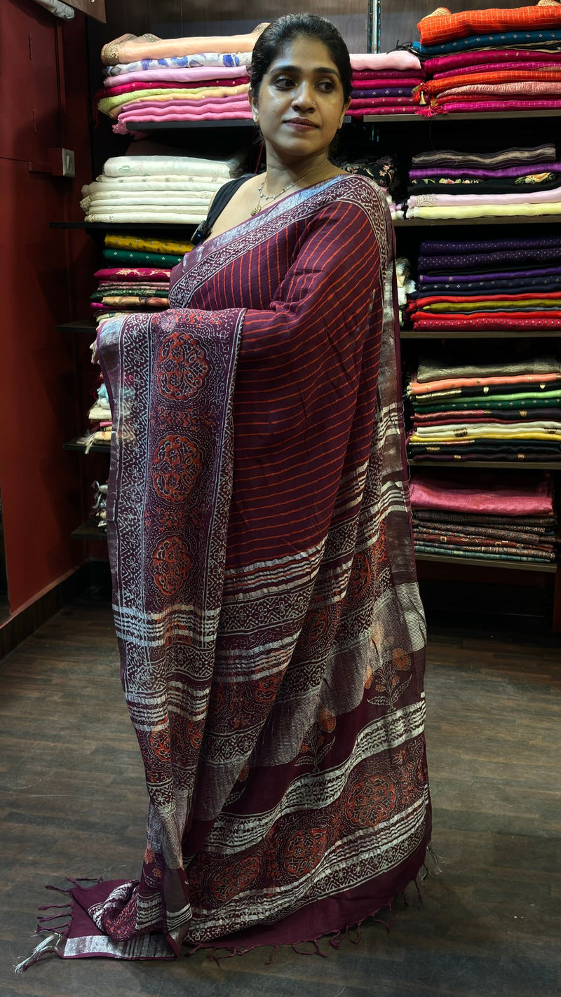 SEMI LINEN SAREE 19112422