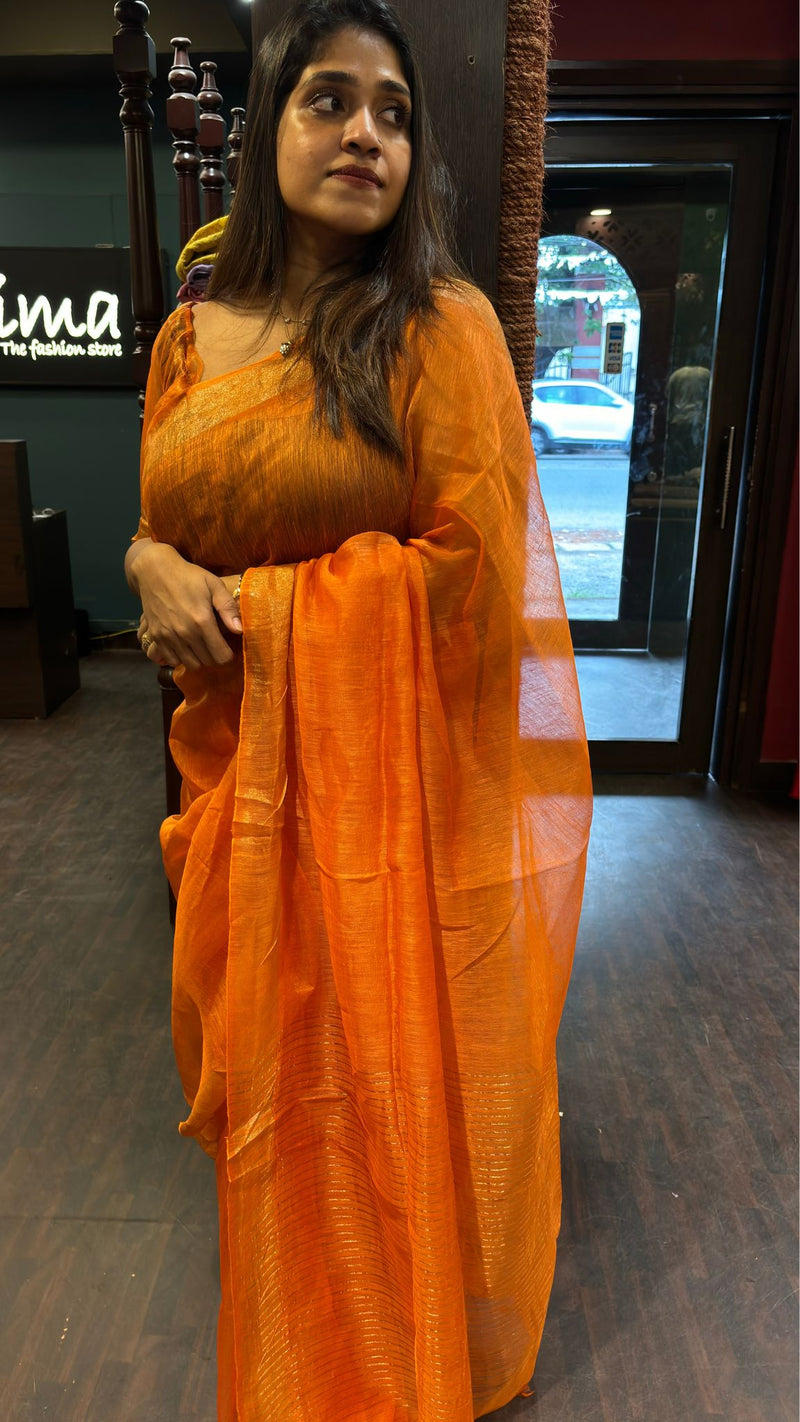 SEMI LINEN SAREE 10092467