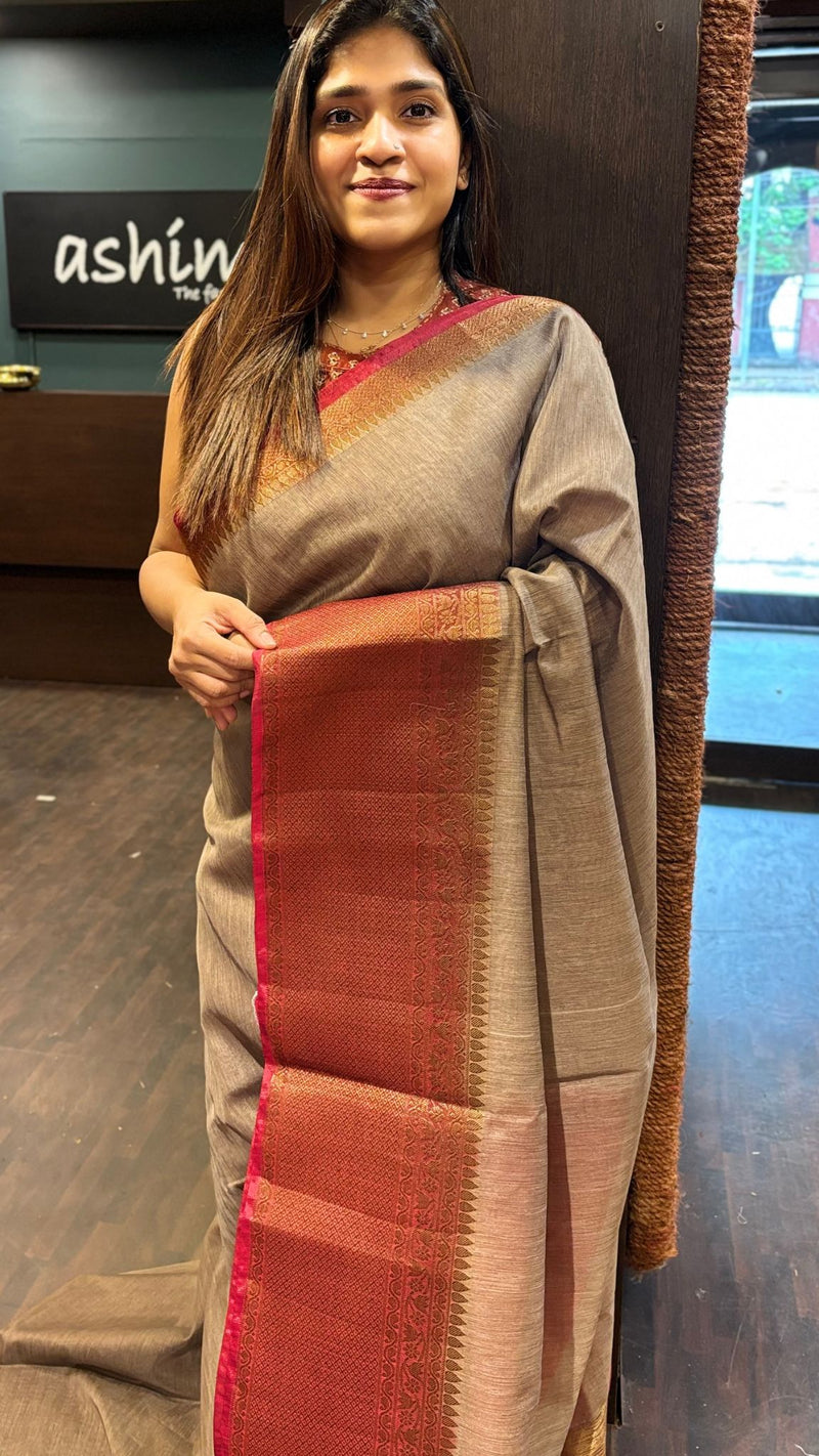 SEMI LINEN SAREE 11112416