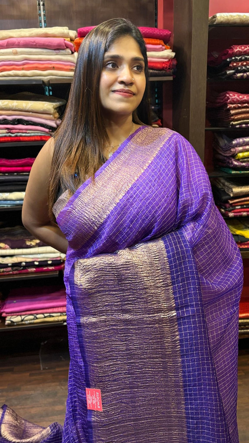 CRUSHED ORGANSA SAREE 0712245