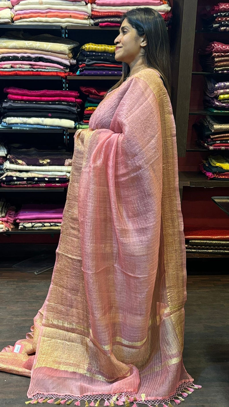 CRUSHED ORGANSA SAREE 07122413