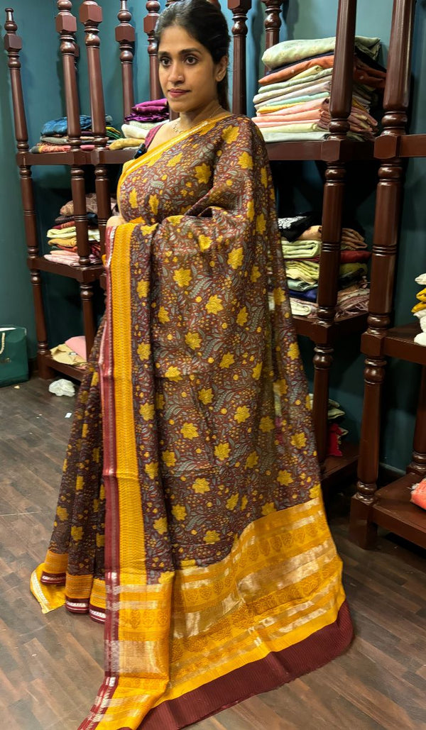 PRINTED CHANDERI SAREE 141224110