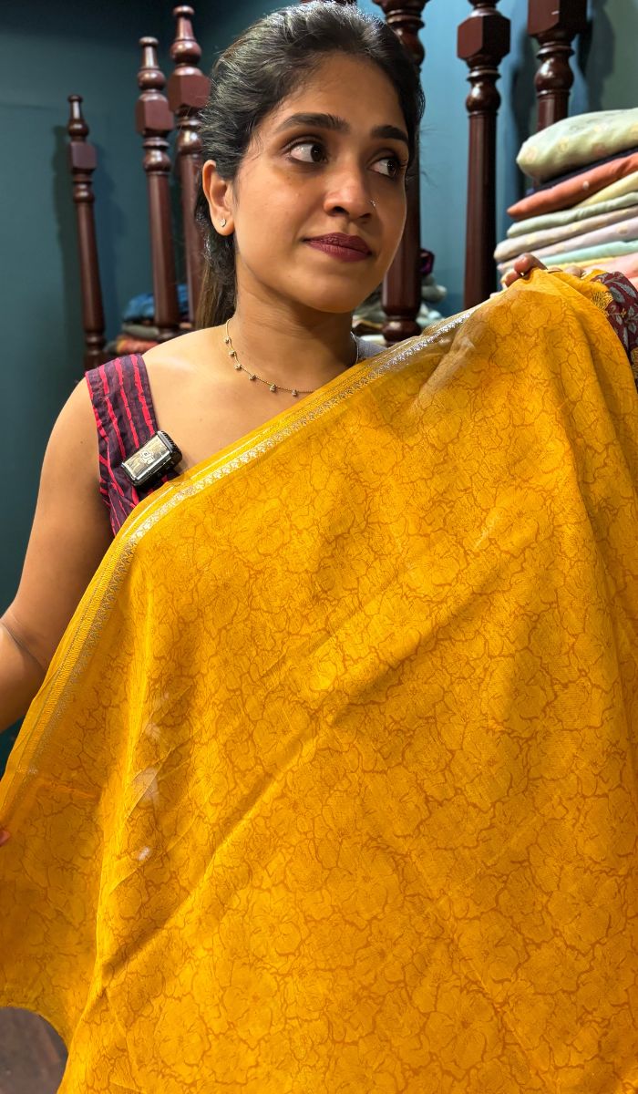 PRINTED CHANDERI SAREE 141224110