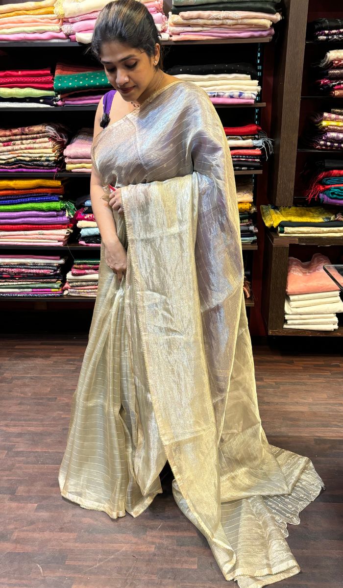 TISSUE ORGANZA SAREE 24122444