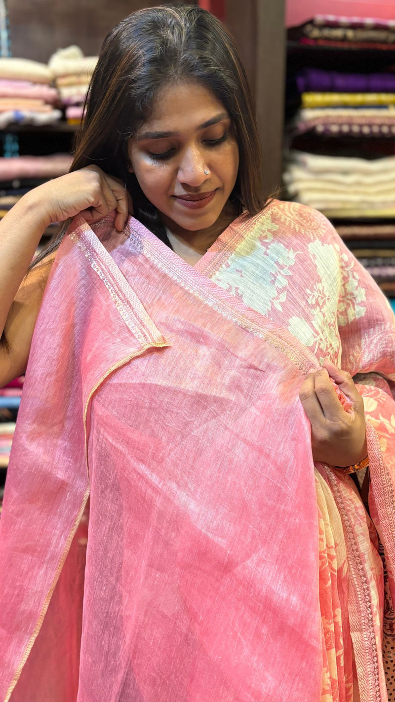 LINEN SILK SAREE 17122419