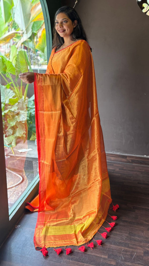 SEMI TISSUE SAREE 15032512