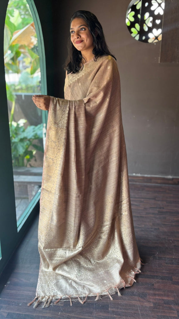 MOONGA TUSSAR SILK SAREE 31012514
