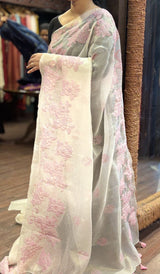 SEMI TISSUE ORGANZA SAREE 09052642