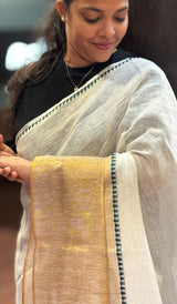 SEMI LINEN SAREE 06072634