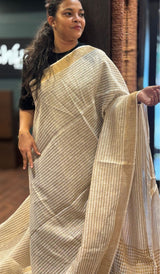 SEMI LINEN SAREE 06072627