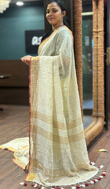 SEMI LINEN SAREE 2007261