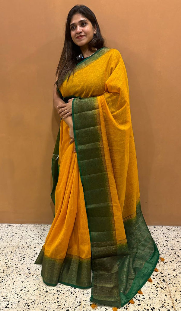 SEMI LINEN SAREE 03012421