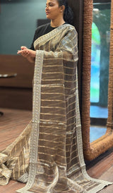 TISSUE ORGANZA SAREE 23062632