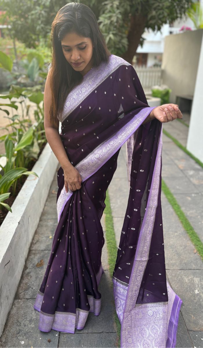 SATIN CREPE SILK SAREE 2612246