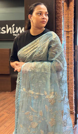 TISSUE ORGANZA SAREE 15082629
