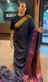 SEMI LINEN SAREE 24092643