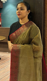 SEMI LINEN SAREE 20092624