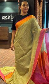 SEMI LINEN SAREE 24092636