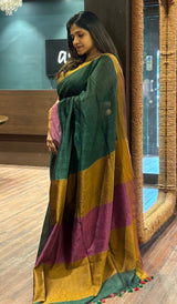 SEMI LINEN SAREE 24092642
