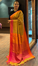 SEMI LINEN SAREE 24092640