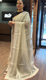 TISSUE ORGANZA SAREE 23062628