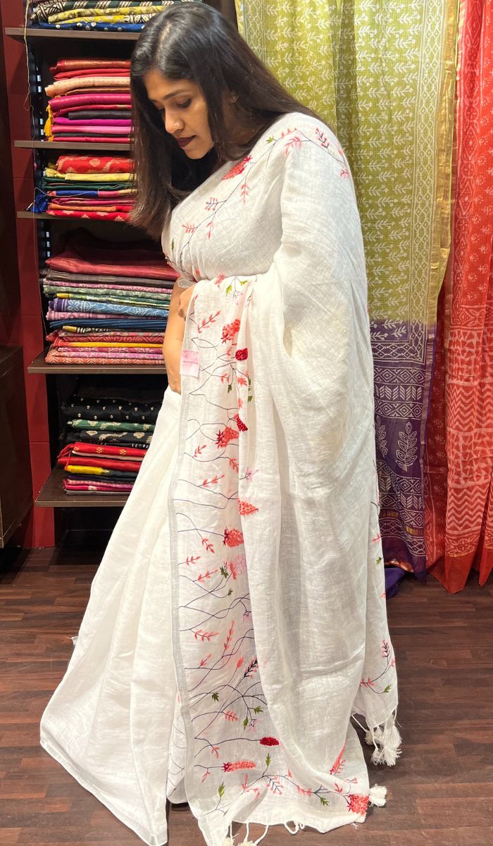LINEN SAREE 2402231